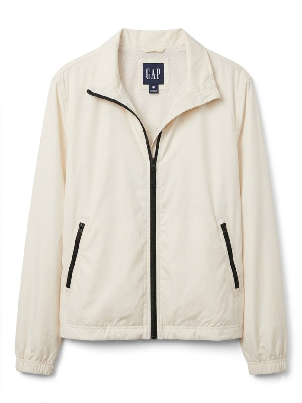 GAP Women wire Windbreaker with Black Trim waterproof white color